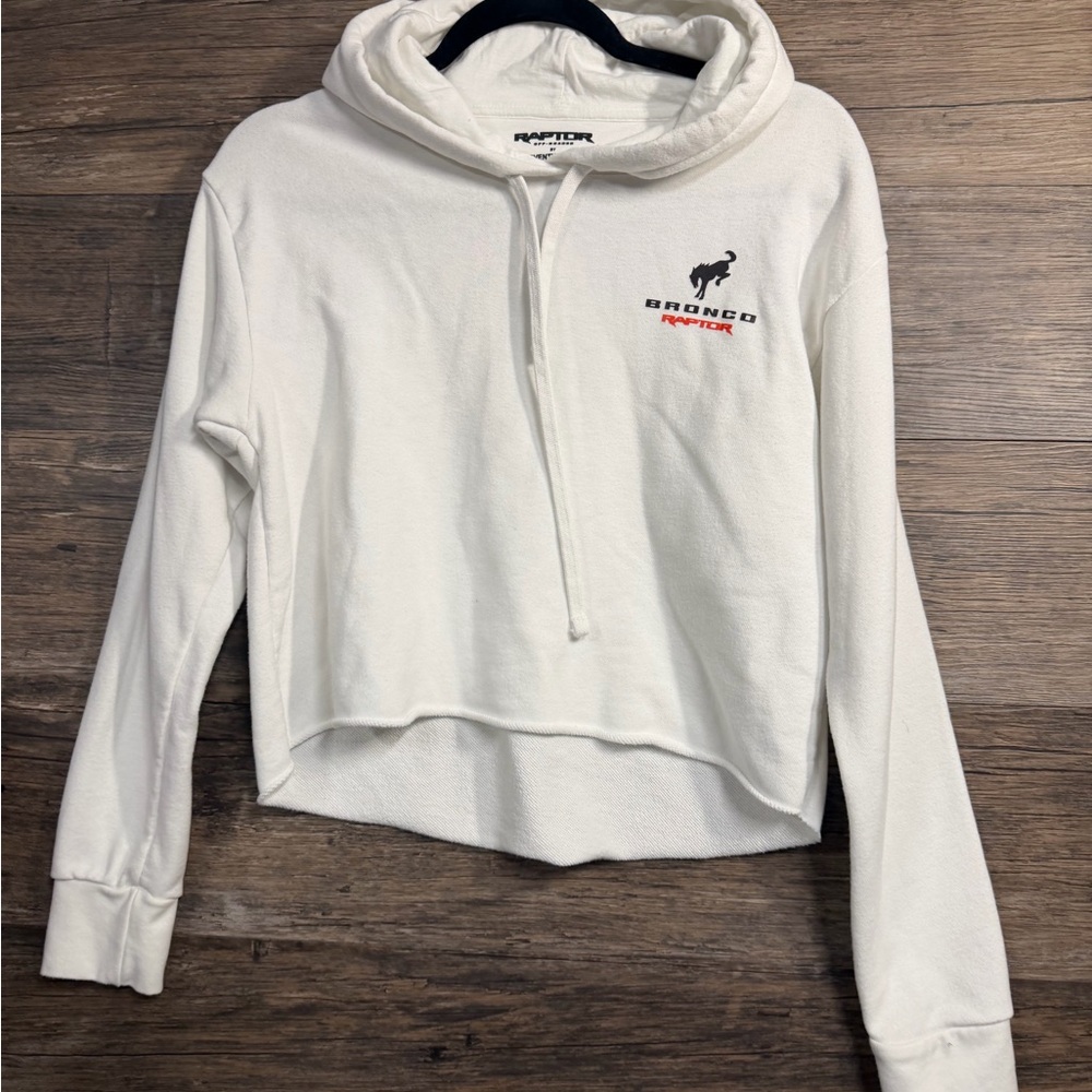 Raptor Off Roaded by Adventure Orx White Cropped Hoodie Sweatshirt
